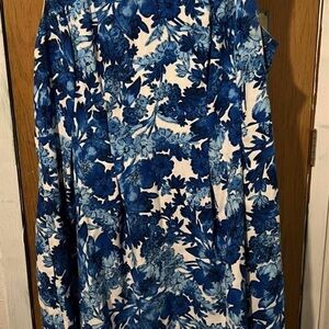 London Times Blue and White Floral Dress